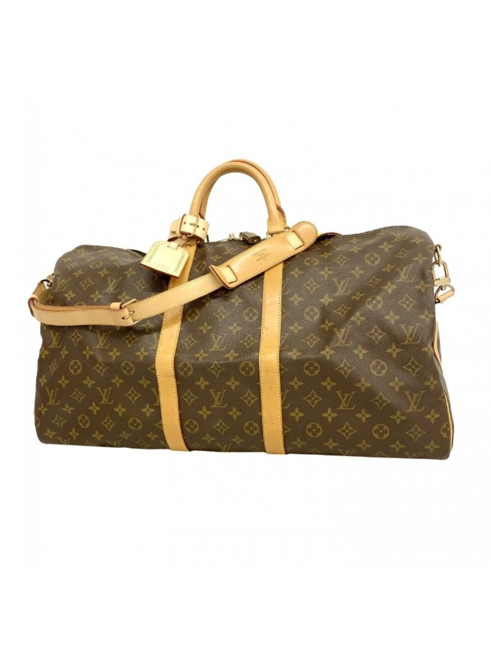 Louis Vuitton Boston Bag Monogram Keepall Bandouliere 55 Brown - Picture 1 of 10